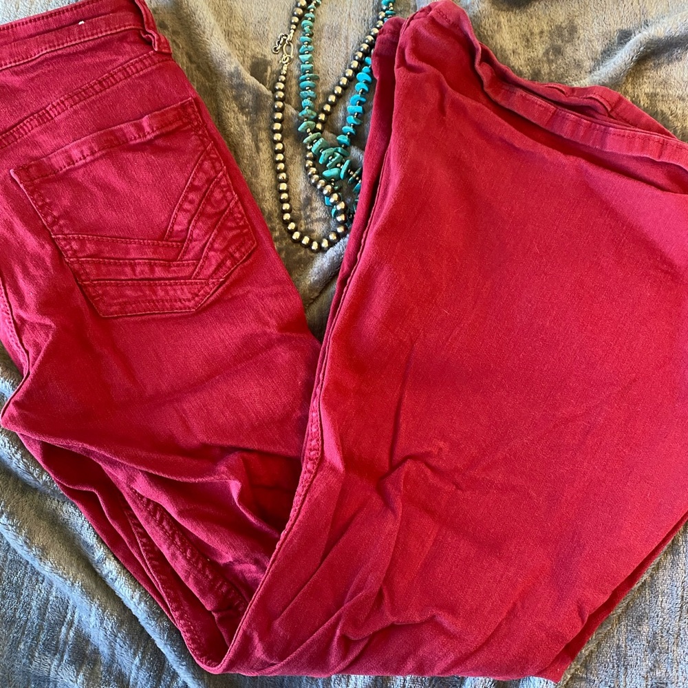 Red bell bottoms